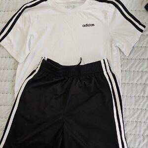 Adidas Black and White Athletic Shorts M 10/12 #4